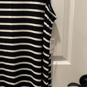 Black and White Striped Sleeveless Dress